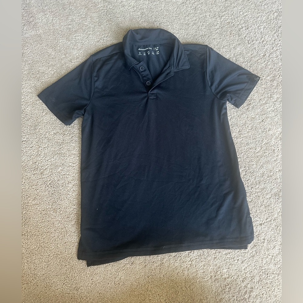 Boys Abercrombie Kids black polo shirt 9/10